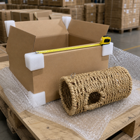 Tunnel suspendu tressé naturel pour petits animaux – Paille/Herbe marine – Abri sûr pour hamsters et oiseaux – Accessoire de cage à mâcher