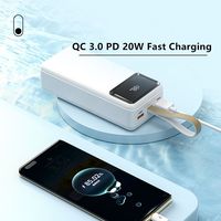 Batterie externe portable ultra-mince grande capacité 60000 mAh avec double port USB, sangle de suspension, charge rapide, affichage LED, PD 22,5 W Type-C