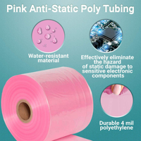 Tube en polyéthylène antistatique rose en gros - Rouleau - Idéal pour les applications industrielles, le stockage et les produits électroniques sensibles