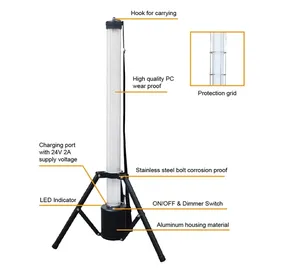 Nouvelle lampe de travail portable haute performance pour extérieur, rechargeable, à intensité variable, 60W 100W, LED pour camion avec trépied WD-UP60, lampe de travail portable - Product Image 2