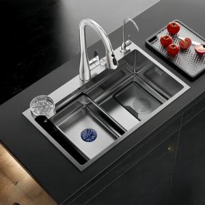 Évier de cuisine en acier inoxydable à cuve unique, grand évier à montage sous plan, bac à laver la vaisselle et les légumes - Product Image 1