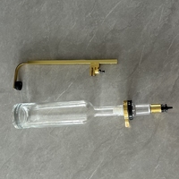 Distributeur Mural Doré de Parfum à Tête Unique en Verre 750 ml pour Huile Essentielle