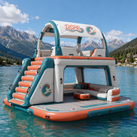 Plateforme flottante gonflable robuste pour les loisirs en famille, grande plateforme aquatique pour les invités et les amis