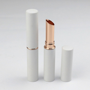 White Matte Slanted Tip Lipstick <b>Tube</b> Empty DIY Cosmetic Packaging 0.5ml Customizable <b>Plastic</b> <b>Tube</b> - Product Image 1