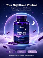 Capsules de Soutien au Sommeil à Marque Blanche Sans Mélatonine, à Base de Théanine Végétale et de Glycinate de Magnésium, Capsules Végétariennes pour le Sommeil, OEM ODM