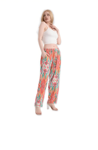 Pantalon Harem en Chiffon Taille Mi-Haute Longueur Entière Imprimé Coupe Ample Décontracté Été Femme avec Poches Tissu Respirant - Product Image 1