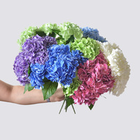 Bunga Hydrangea Semprot 5 Kepala Real Touch, Hydrangea Multi-kepala Tanpa Perlu Penyiraman, Dekorasi Latar Belakang Taman
