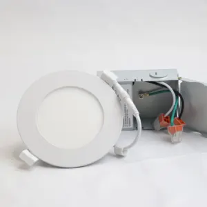 Panel bulat led 4 "6", tersembunyi dapat disesuaikan downlight dapat disetel dengan kotak sambungan untuk kantor rumah