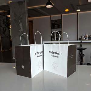 Sacs en papier kraft personnalisés pour emporter les repas de restaurant, avec votre propre logo, pour emporter les repas à emporter - Product Image 1