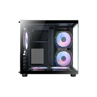 Boîtier de jeu d'ordinateur M-ATX châssis ARGB OEM avec fenêtre en verre boîtier PC de bureau HD Audio USB3.0 ordinateur en verre trempé