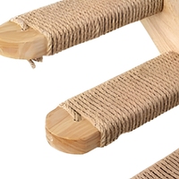 Étagère murale pour chat à 4 marches, escalier en bois pour chat, rampe à gratter en jute pour chats d'intérieur