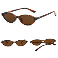 Lunettes de soleil DL, monture en plastique de petite taille, ovale, style œil de chat, tendance