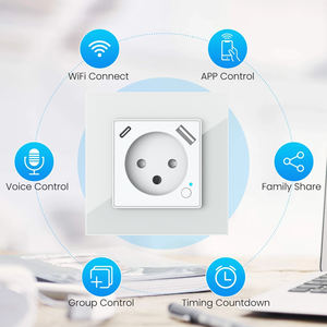 Enchufe de Pared Inteligente Tuya WiFi para Israel, Enchufe Europeo <span class=keywords><strong>con</strong></span> USB Tipo-C PD 20W 16A, Enchufe de Vidrio <span class=keywords><strong>Compatible</strong></span> <span class=keywords><strong>con</strong></span> <span class=keywords><strong>iPhone</strong></span>, Alexa y <span class=keywords><strong>Google</strong></span> <span class=keywords><strong>Home</strong></span> - Product Image 2