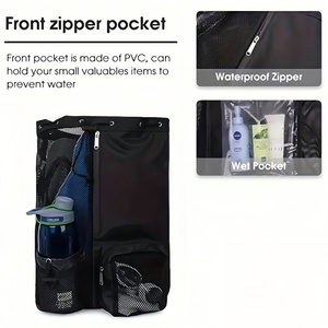 <span class=keywords><strong>Sac</strong></span> à dos <span class=keywords><strong>de</strong></span> sport unisexe en polyester avec cordon <span class=keywords><strong>de</strong></span> serrage, poche humide, filet en maille, imperméable, pour la natation, la <span class=keywords><strong>plage</strong></span> - Product Image 2