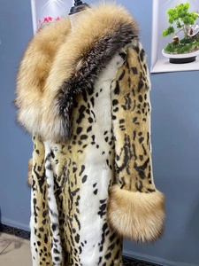 Nuova <span class=keywords><strong>pelliccia</strong></span> lunga e spessa, calda e alla moda, <span class=keywords><strong>con</strong></span> stampa leopardata, <span class=keywords><strong>con</strong></span> cappello - Product Image 2