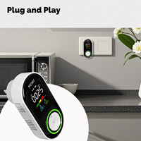 Detector de Humo y Gas MOES CO, Sensor de Monóxido de Carbono Enchufable, Alarma con Pantalla LED de Advertencia, Temperatura, Humedad, Cocina, Garaje, Caldera