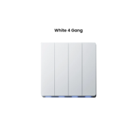 Interruptor de Luz WiFi Tuya EU, Sin Necesidad de Cable Neutro, Interruptor de Pared con Botón Pulsador de 1/2/3/4 Vías, Compatible con Tuya, Alexa y Google Home