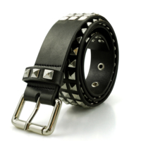 Ceinture en cuir PU cloutée style pyramide, punk rock, avec rivets carrés et boucle ardillon, pour jeans streetwear gothique