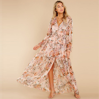Bloemen Zomer Strand Bohemian Dames Jurken Mode Custom Lady Chiffon Maxi Casual Dress Vestidos Vrouwen Elegante Vrouwen Jurk