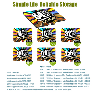 Thẻ Nhớ Ceamere Nhà Máy 32GB 64GB 8GB 16GB 128GB 256GB Micro TF Class 10 U3 TF Biểu Tượng Tùy Chỉnh Gốc Micro Flash Thẻ Nhớ - Product Image 5