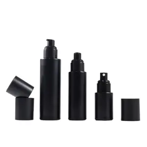 120ml Matte Black Glass Bottle With Black Sprayer Black Essential Spray Glass Bottles Lotion Glass Bottle Packaging Set