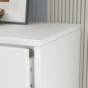 Meuble de salon, commode à 6 tiroirs, table de chevet en bois <span class=keywords><strong>laqué</strong></span> <span class=keywords><strong>blanc</strong></span> avec poignée dorée pour chambre à coucher - Product Image 3