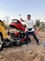 Rototiller de orugas de 35 HP con sistema de brazo hidráulico y transmisión por cadena, el más económico, para jardín, con accesorios