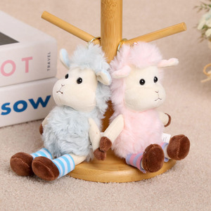 Figurine en peluche mignonne de mouton à poils longs debout, en polyester, 31cm-50cm, à face noire, poupée compagnon, accessoires cadeaux, Shaun - Product Image 4