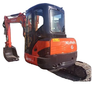 Mini-excavatrice Kubota KX155 d'occasion, 5 tonnes, sur chenilles, certifiée EMC Japon, avec godet, attache rapide, moteur, pompe, boîte de vitesses, PLC - Product Image 1