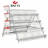 Nouvelle cage à poules pour l'élevage, 3 à 4 niveaux, design étagé à un côté épaissi, construction en acier galvanisé, longue durée de vie