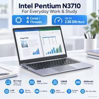 Ordinateur portable Intel N3710, écran HD 14,1 pouces, 8 Go de RAM, 128 Go de stockage, Windows 10, pour étudiants, entreprise, vente en gros OEM