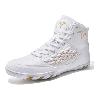 Chaussures de boxe et de lutte professionnelles en cuir respirant pour hommes et femmes, vente en gros - Product Image 2
