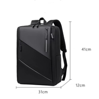 Tas punggung Laptop pria, ransel bisnis Notebook kasual multifungsi tahan air kualitas tinggi dengan colokan USB