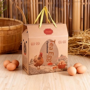 Custom Premium Selenized Egg <b>Gift</b> <b>Box</b> with Handle, Kraft Paper Carry Case for High-End Souvenirs - Product Image 5