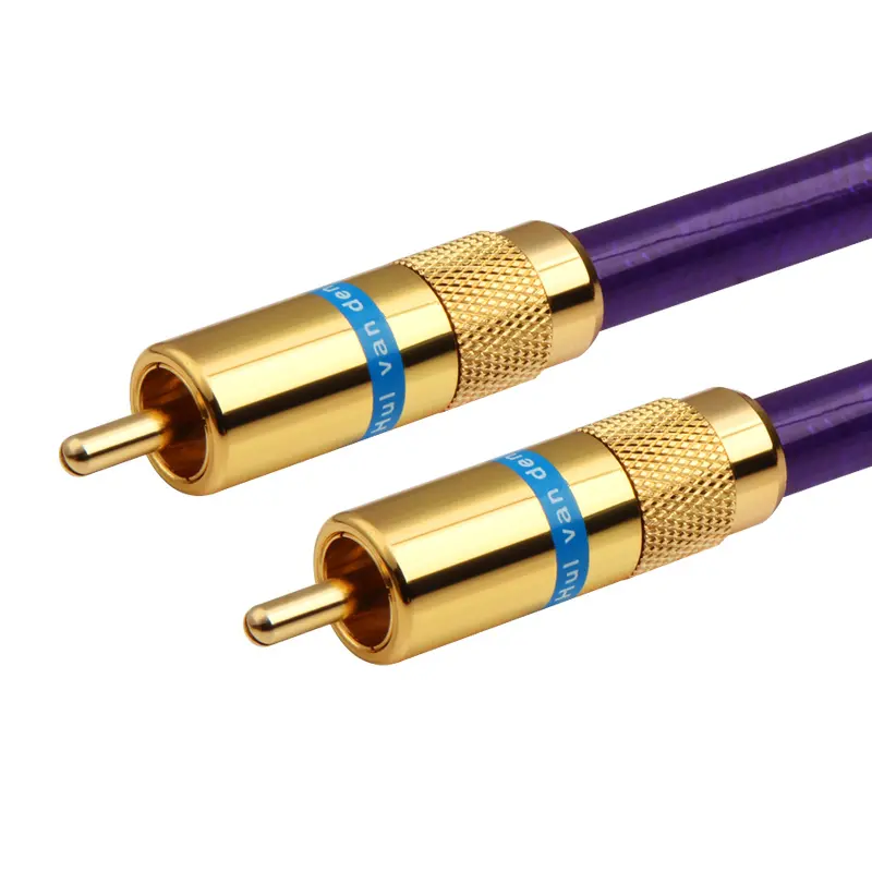 Cabo de tv coaxial digital, prata de cobre do ofc alto, com tomada rca banhada a ouro