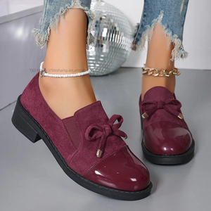 British Style Slip-on Low Ankle Flats Women's Autumn Women's Plus Size Bows Thick <b>Heel</b> 43 - Product Image 2