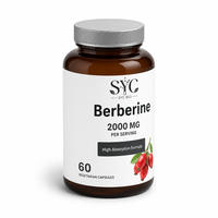 Berbérine 2000mg 60 Capsules Végétaliennes Ingrédient Botanique Pur Complément Alimentaire Marque Blanche Vente en Gros