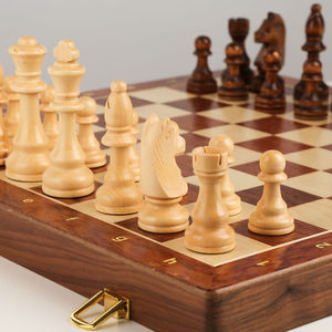 15" <strong>18</strong>" Wooden Chess <strong>Game</strong> Set Rose Wood Folding Board Storage Slots Chess Set for Beginners Kids Adults Classic Board <strong>Game</strong> - Product Image 4