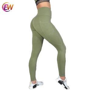 Personnalisé Bambou Blanc Pantalon De Yoga Leggings Avec Conception De Maille - Product Image 1