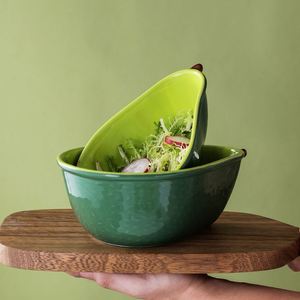 Ensemble de vaisselle en céramique, bol à salade avocat, assiette à pâtes, assiettes de haute qualité pour enfants - Product Image 3