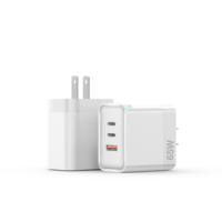 Penjualan laris pengisi daya Laptop Tipe C adaptor daya Usb C pengisi daya Gan 65W Tipe C pengisi daya ponsel