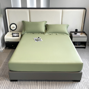 Draps de lit d'hôtel de luxe avec logo personnalisé, taille Queen, 200TC, coton, drap-housse avec bande élastique, écologique - Product Image 4
