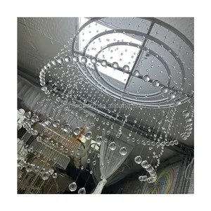 Wholesale Ceiling Acrylic Crystal Beads Curtain Hanging Pendants For Wedding Stage Ceiling Decoration