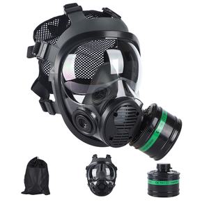 पूर्ण चेहरे सिलिकॉन गैस मास्क काले रंग का पुनः प्रयोज्य श्वसन श्वसन यंत्र 3-परत आरामदायक - Product Image 6