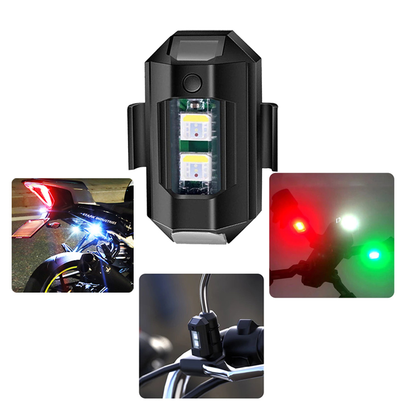 Puerxin 7 видов цветов USB беспилотный мини самолет свет перезаряжаемый универсальный авто водить мотоцикл Strobe авиационные сигнальные огни