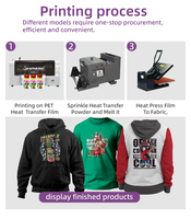 Graphking, Mini máquina de impresión de camisetas de uso doméstico de formato pequeño, impresora DTF de película A3 con cabezal Xp600 para pequeñas empresas de impresión