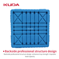 Palette en plastique double face KUDA 1616A-CSSM, moulée par soufflage, renforcée, empilable, pour entrepôt, palette industrielle 1600x1600x150mm