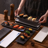 Assiette à sushi en céramique, vaisselle japonaise en céramique, assiette à poisson et assiette plate rectangulaire pour hôtel et usage domestique