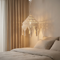 Magnifique abat-jour en macramé à franges rouges, articles de tapisserie murale, décorations pour cadeau de luxe de pendaison de crémaillère