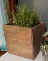 Jardinière carrée rustique, petits vases en bois, pots de fleurs, boîte en bois pour centre de table